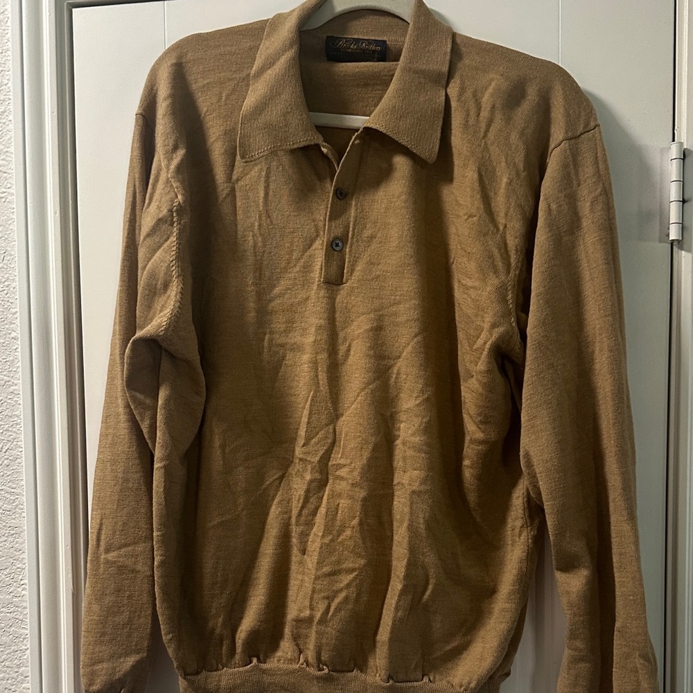 Brooks Brothers Merino Wool Knit Polo Sweater